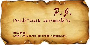 Polácsik Jeremiás névjegykártya